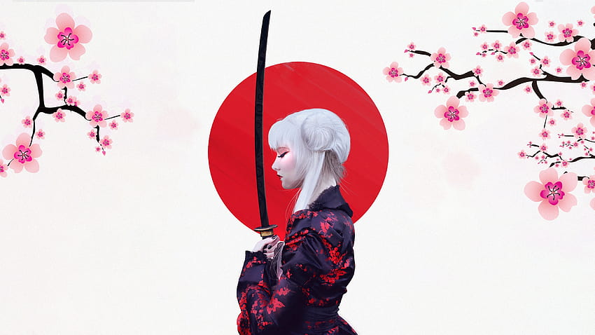 3840x2160 Anime Girl Samurai , พื้นหลัง, และ, อะนิเมะซามูไร pc วอลล์เปเปอร์ HD