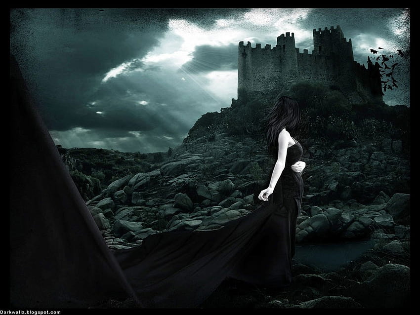 Gothic Girl And Castle, castle women HD wallpaper