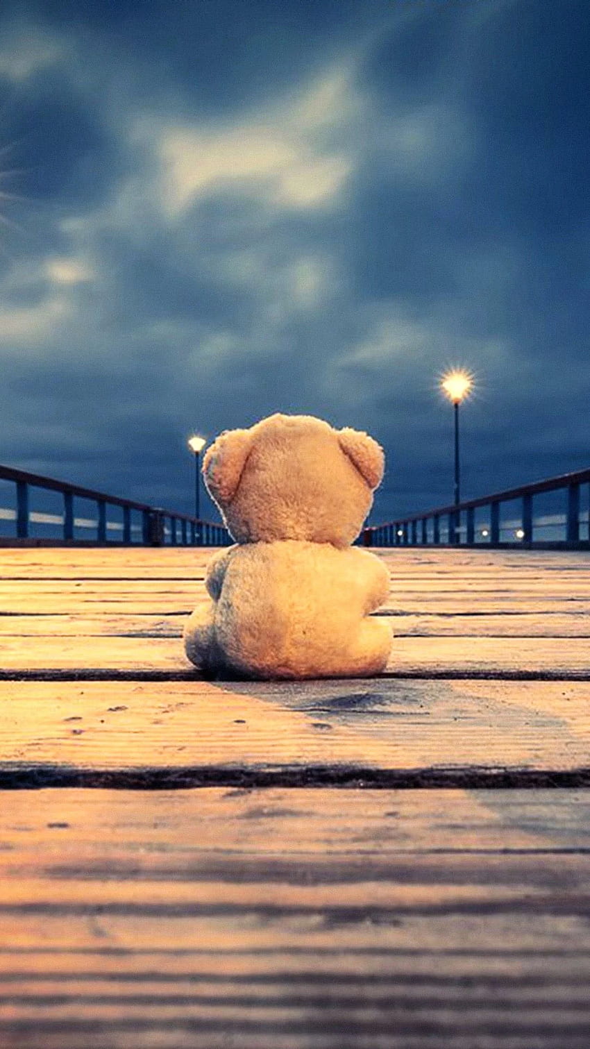 Allein trauriger Teddybär HD-Handy-Hintergrundbild