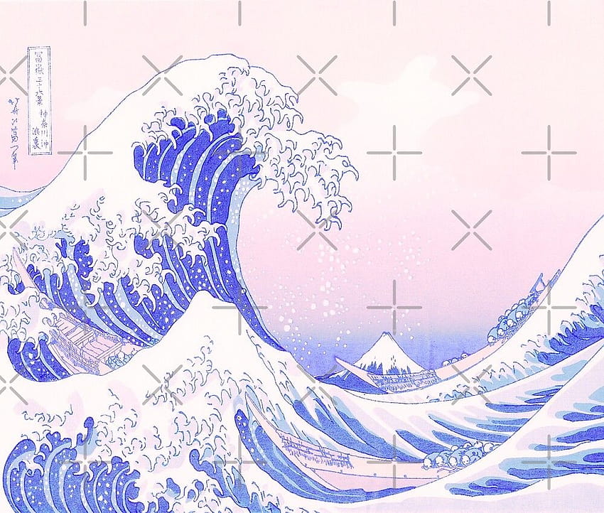 Blue Japanese Wave Beach House Wallpaper – Tiny Walls