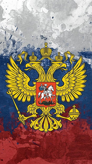 Russian Empire Flag with Coat of Arms. - Phone Wallpaper., russia
