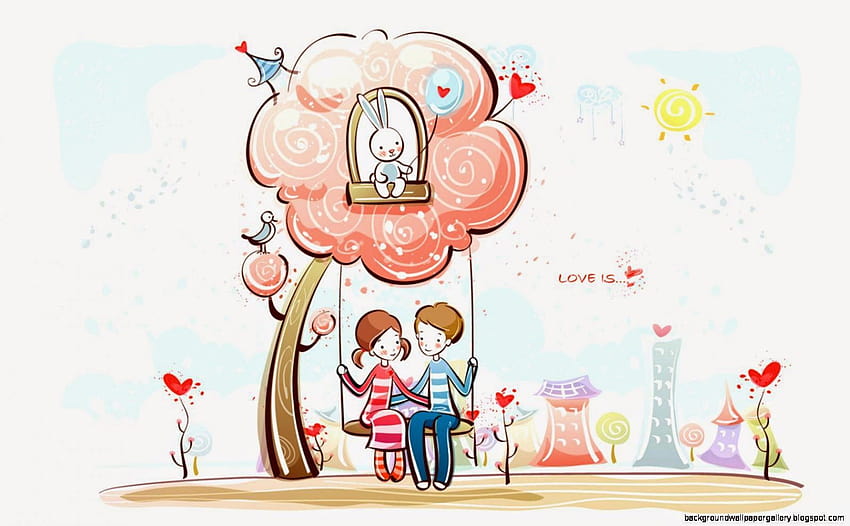 Couple Cartoon Valentine Day On The Moon, muslim anime couple sleepy HD wallpaper