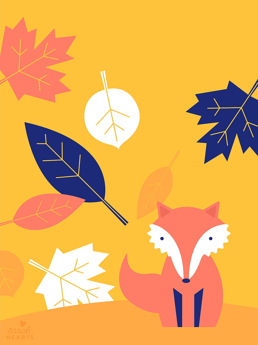 Fall Leaf und Fox Oktober 2017 Kalender, Herbst ipad HD-Handy-Hintergrundbild