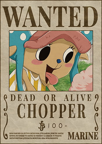 Tony Tony Chopper One Piece Wanted Poster Spiral Notebook by Anime One  Piece - Pixels