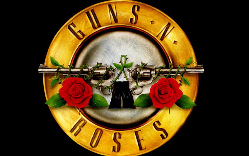 Logo Guns N' Roses, senjata dan mawar Wallpaper HD
