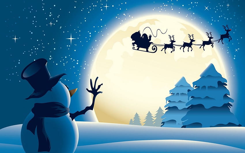 Christmas Reindeer Sleigh, christmas kids HD wallpaper