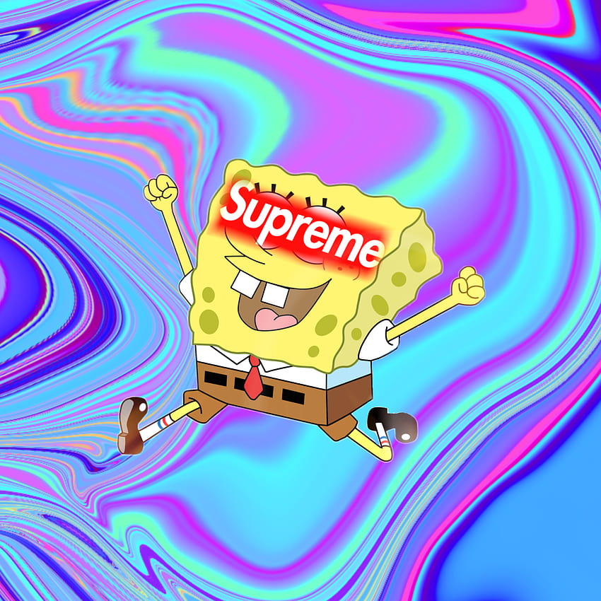 Supreme Logos Meme with Spongebob, drippy spongebob HD phone wallpaper