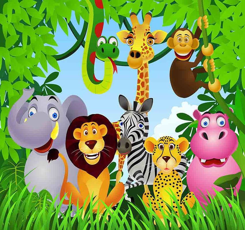 Safari Animal, cartoon animals HD wallpaper | Pxfuel