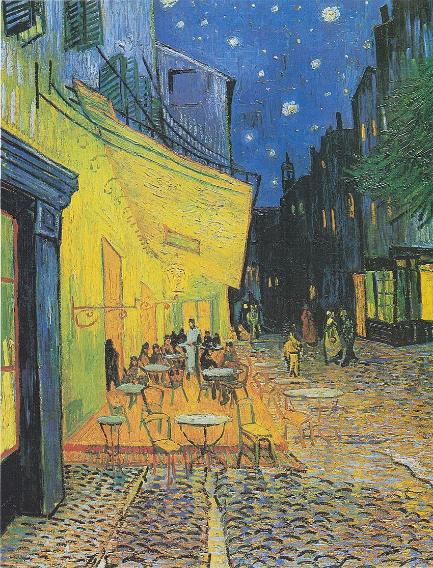 Café-Terrasse bei Nacht, Van-Gogh-Café-Terrasse bei Nacht HD-Handy-Hintergrundbild