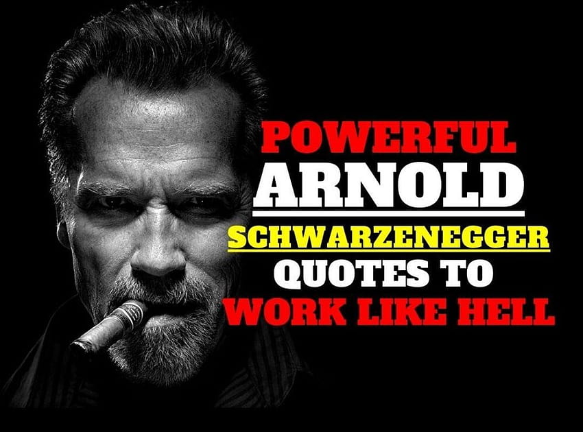 2 Powerful Arnold Schwarzenegger Quotes to Work Like Hell HD wallpaper ...