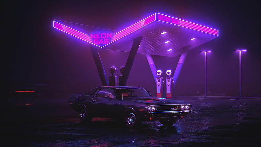 Neon Mustang, mustang neon HD wallpaper