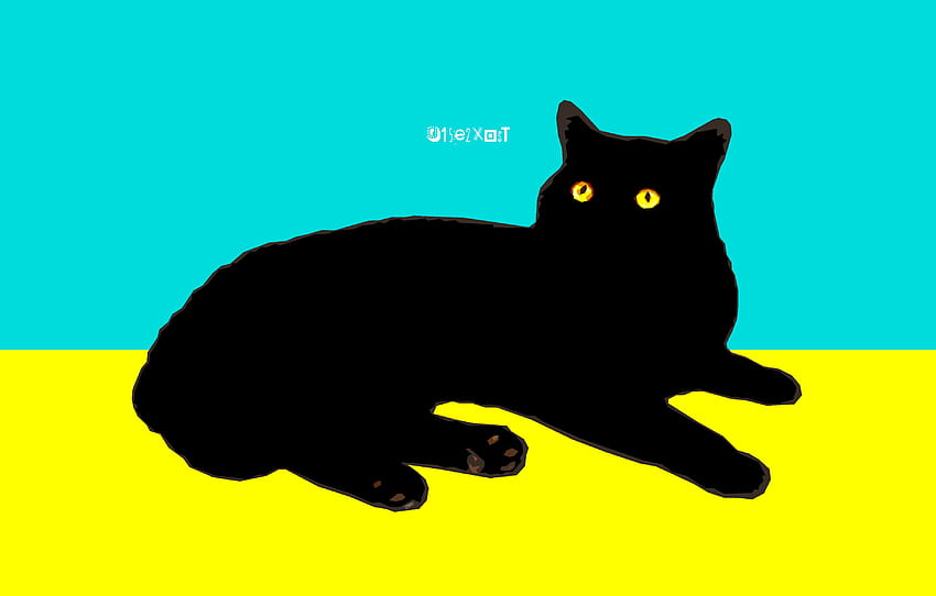 529713 สัตว์เลี้ยง เวกเตอร์ เรียบง่าย สีเหลือง ศิลปะดิจิตอล สัตว์ ศิลปะ มินิมอลลิสต์ แมว วอลล์เปเปอร์ HD