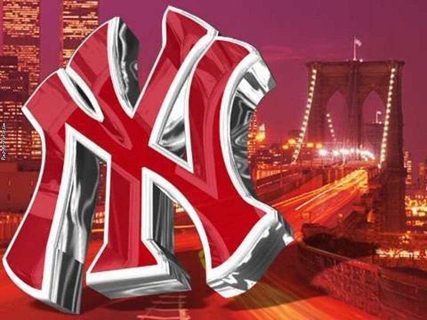 Red Yankees 로고 및 Brooklyn Bridge Facebook 타임라인 커버, yankees 배경 브리지 HD 월페이퍼