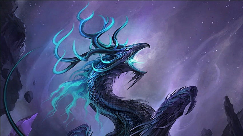 art fantastique dragon de glace dragon violet créature mythique personnage fictif s…, dragon mythique Fond d'écran HD