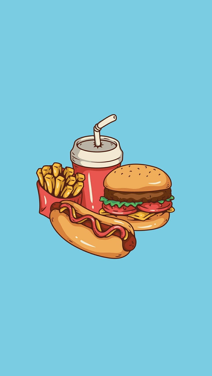 comida rápida, kawaii fast food HD phone wallpaper