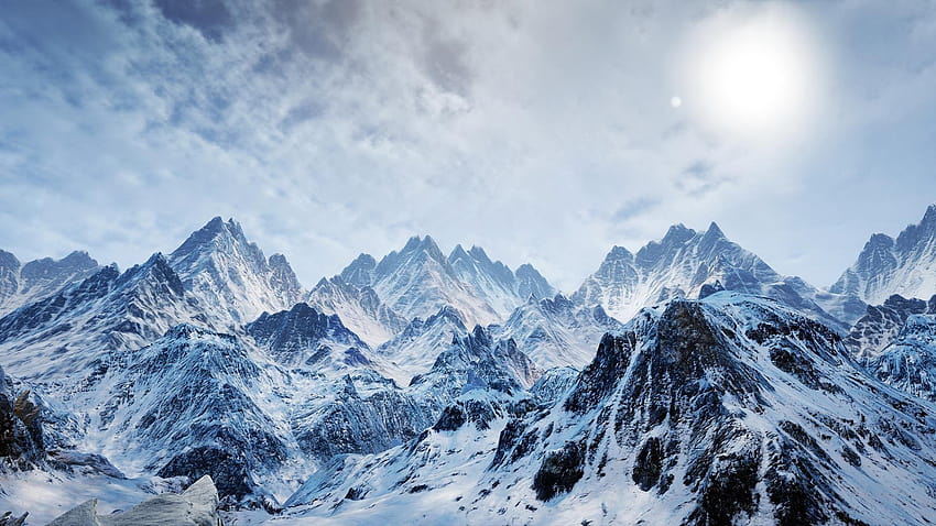 Snow Mountain, dasar gunung bersalju Wallpaper HD