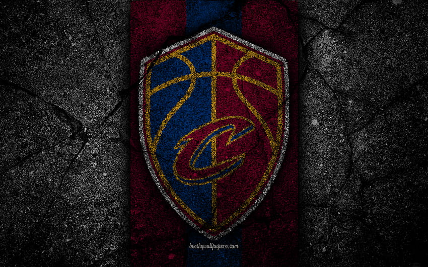 Cleveland Cavaliers, NBA, logo, black stone, basketball, Eastern Conference, asphalt texture, USA, creative, CAVS, basketball club, Cleveland Cavaliers logo with resolution 3840x2400. High Quality, cavs logo HD wallpaper