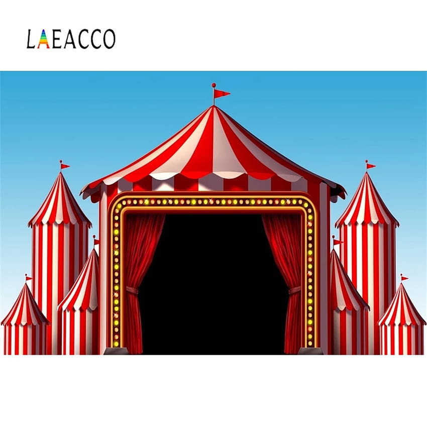 Tenda Laeacco Stage Circus Cruise Tenda Feliz Bebê Aniversário Fundos Desenho Animado Call graphy Studio Backdrop papel de parede HD