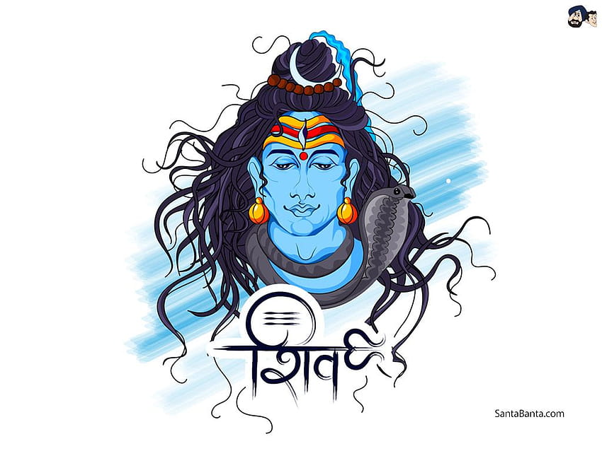 Ръчно нарисувана векторна скица на бог Шива, рисуване на шива HD тапет