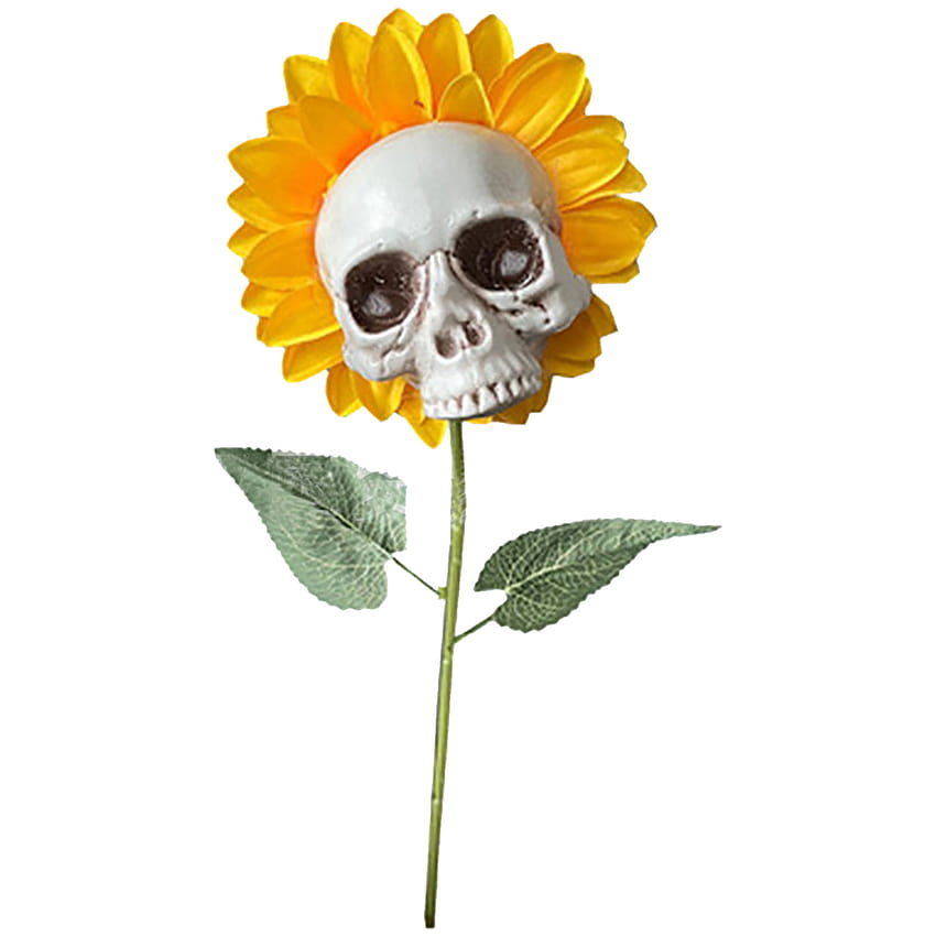 Sunward 不気味な頭蓋骨の花 ひまわりの頭蓋骨祭り 12 月 アート 手芸 装飾 HD電話の壁紙