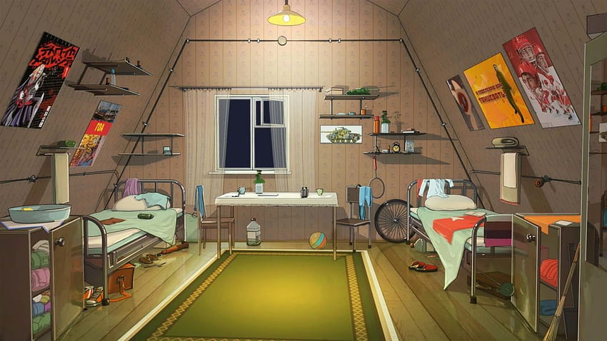 Original arsenixc bed detroit metal city jpeg artifacts negishi, anime bedroom scenery HD wallpaper