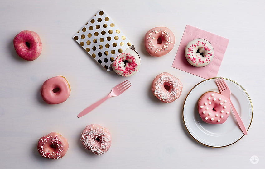 Pretty in Pink Donuts for June HD wallpaper