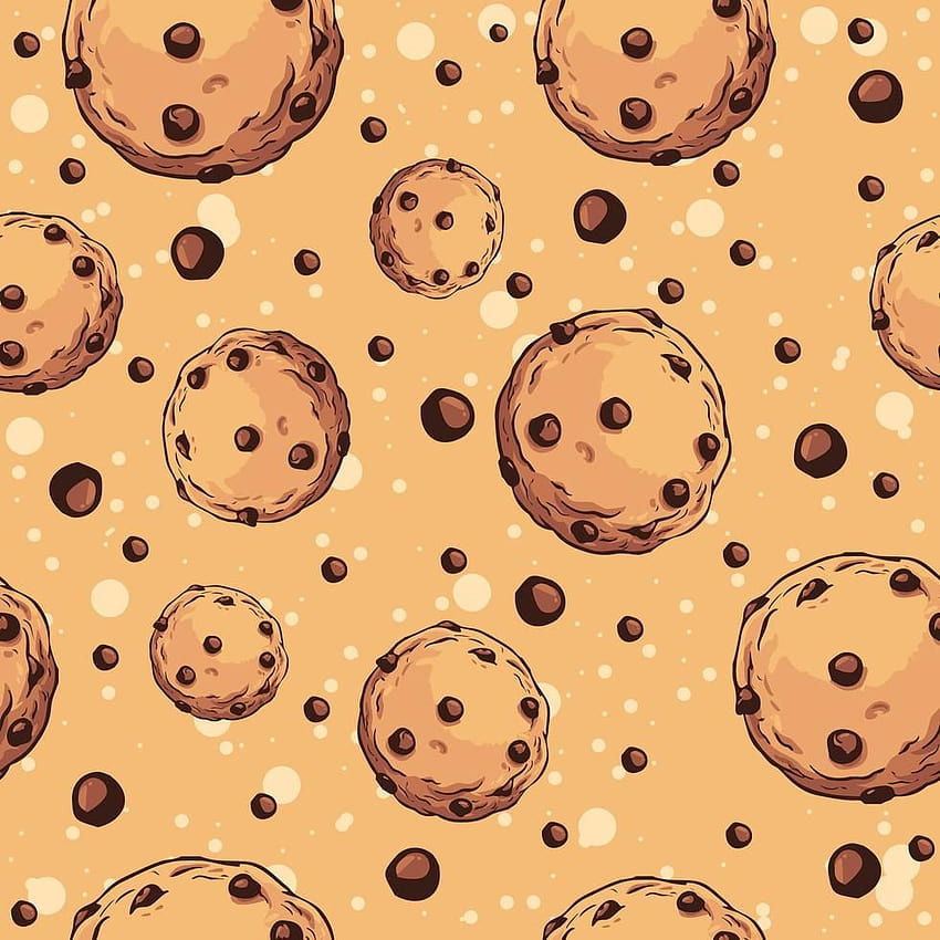 Cookie dough baked with chocolate flakes, repetitive background. in 2021 HD phone wallpaper