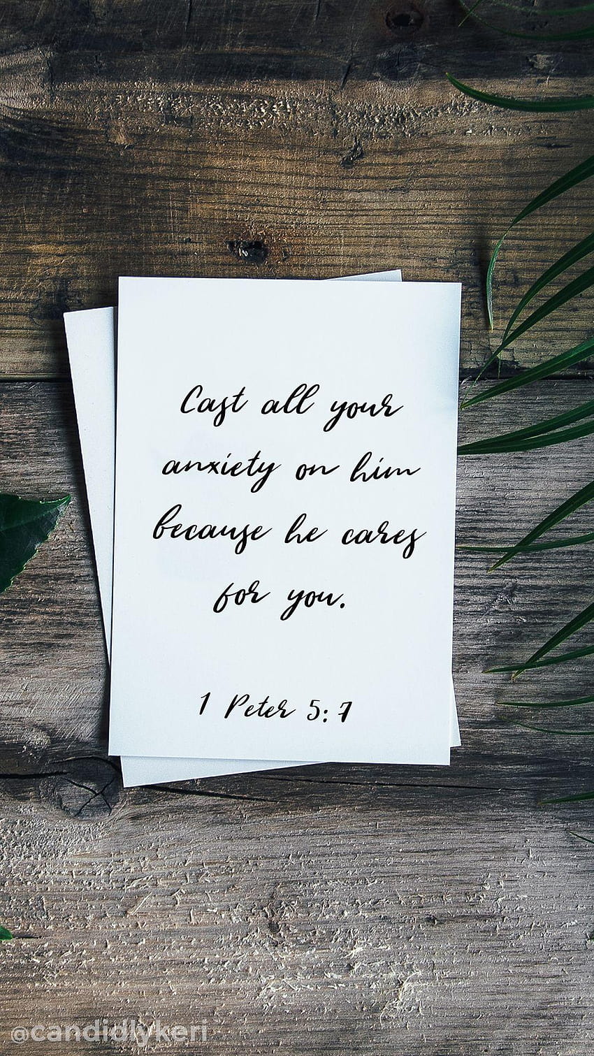 Cast all your anxiety on him because he cares for you 1 Peter 5:7 HD phone wallpaper