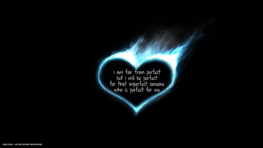 love quote burning heart far from perfect , love quotes background HD wallpaper