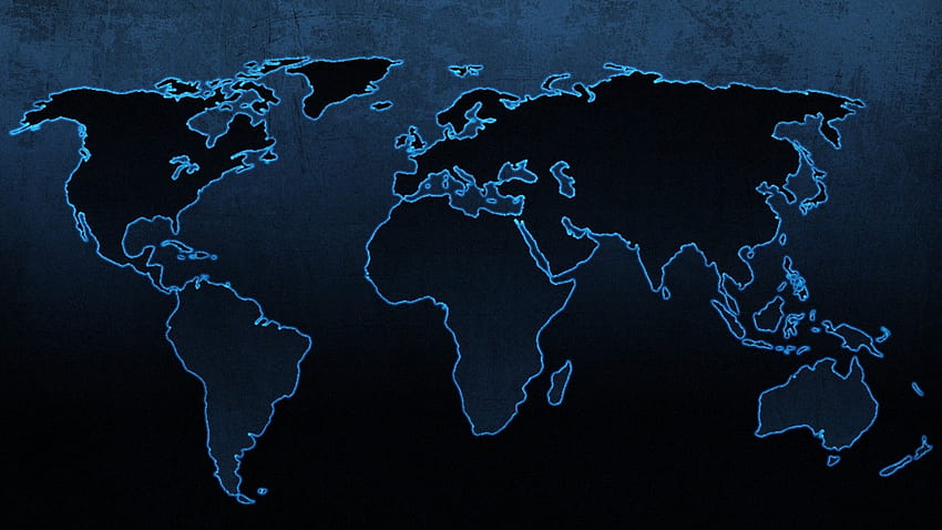 7 Карта на света, контурна карта на света HD тапет