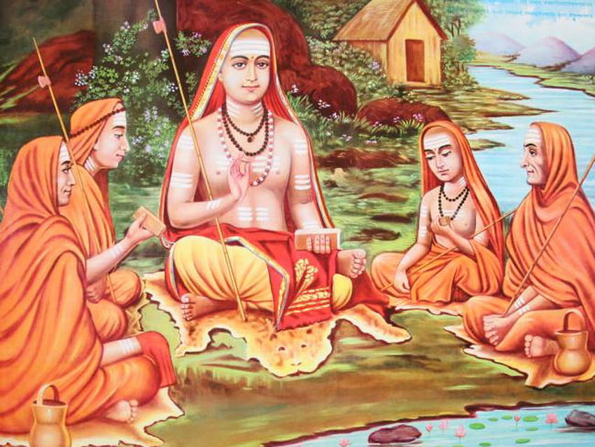 Adi Shankaracharya, Müritleri ile HD duvar kağıdı