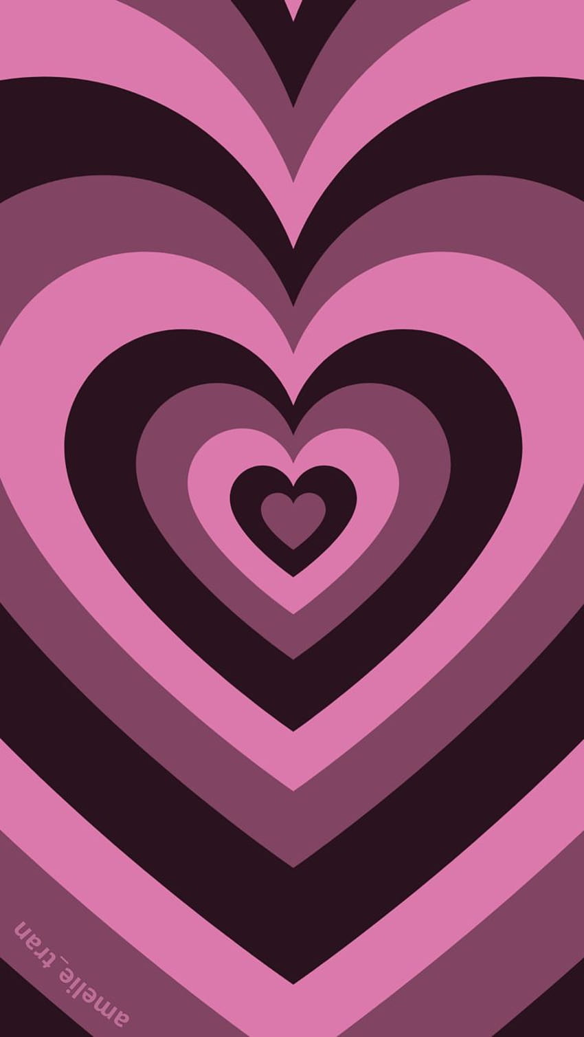 pink and black hearts HD phone wallpaper