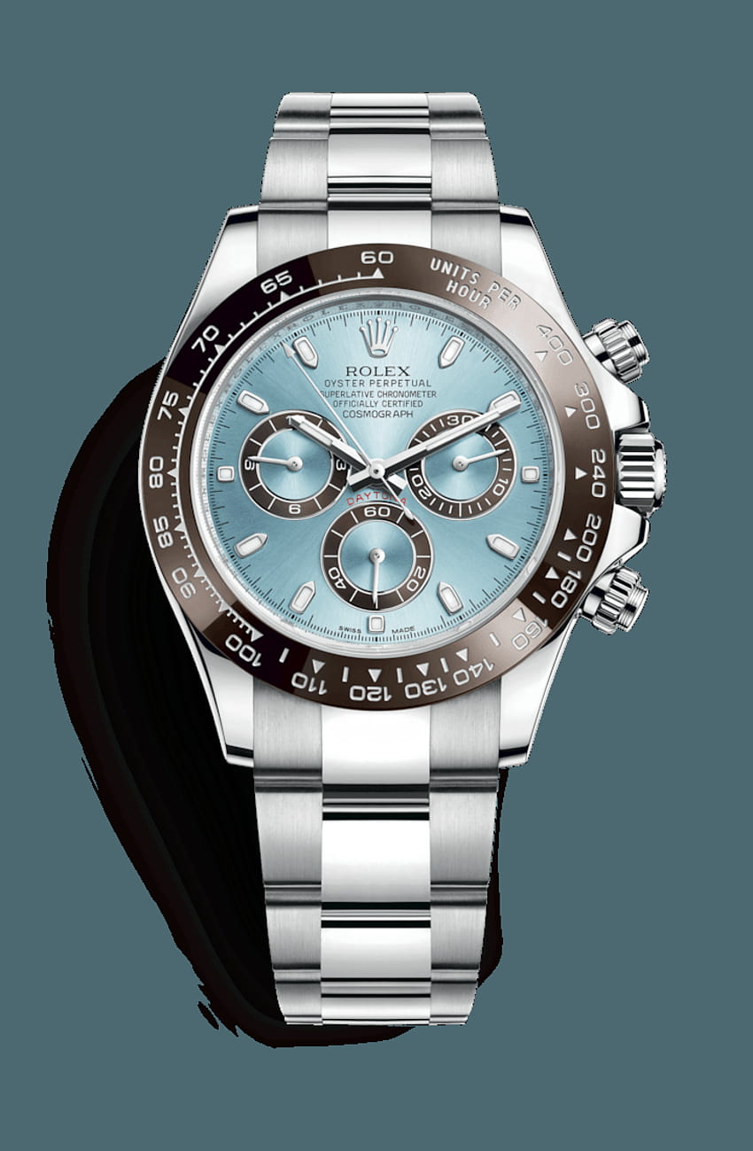 Relógio Rolex Cosmograph Daytona: platina, mostrador azul gelo rolex Papel de parede de celular HD