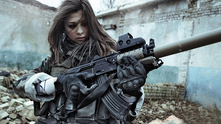 Guns Woman Soldier Sniper Woman Soldier View All Soldiers HD wallpaper
