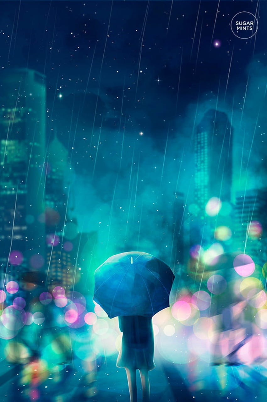 Anime Rain Cityscape Poster, Anime Scenery Poster, Tokyo Cityscape ...