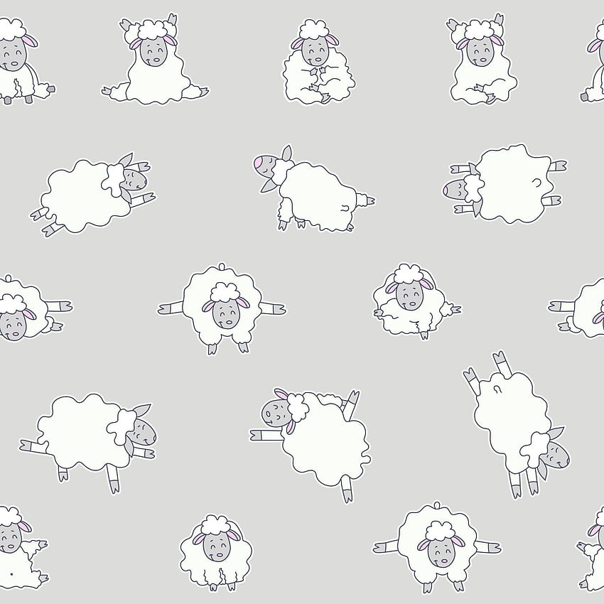 Seamless patterns. Yoga for animals. Sticker drawings of cute white sheep practicing meditation, standing asanas and sports . Vector on a gray background. For packaging, textiles, 2132589 Vector Art at Vecteezy, cute lambs HD phone wallpaper