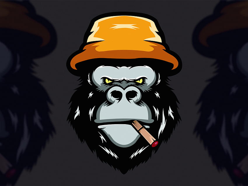 1600x1200 Angry Gorilla Minimal 1600x1200 Resolution , Backgrounds, and, monkey smoking HD wallpaper