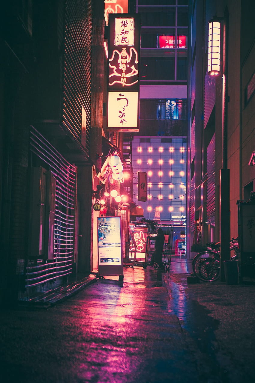 Este sitio ha sido subido al complemento de Japón.. Otra vida nocturna japonesa estética fondo de pantalla del teléfono