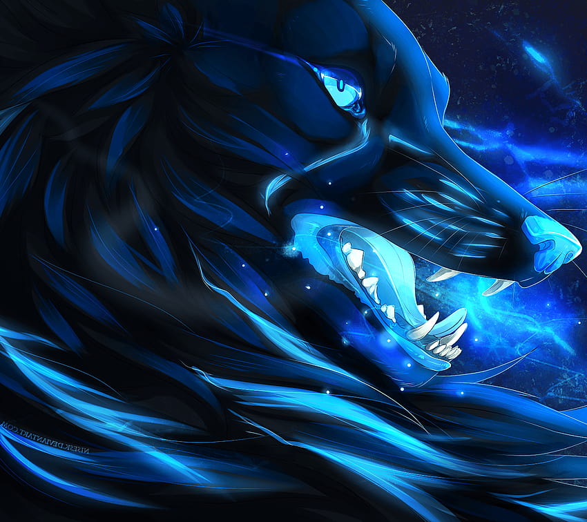 Anime Galaxy Wolf, mythischer Wolf HD-Hintergrundbild