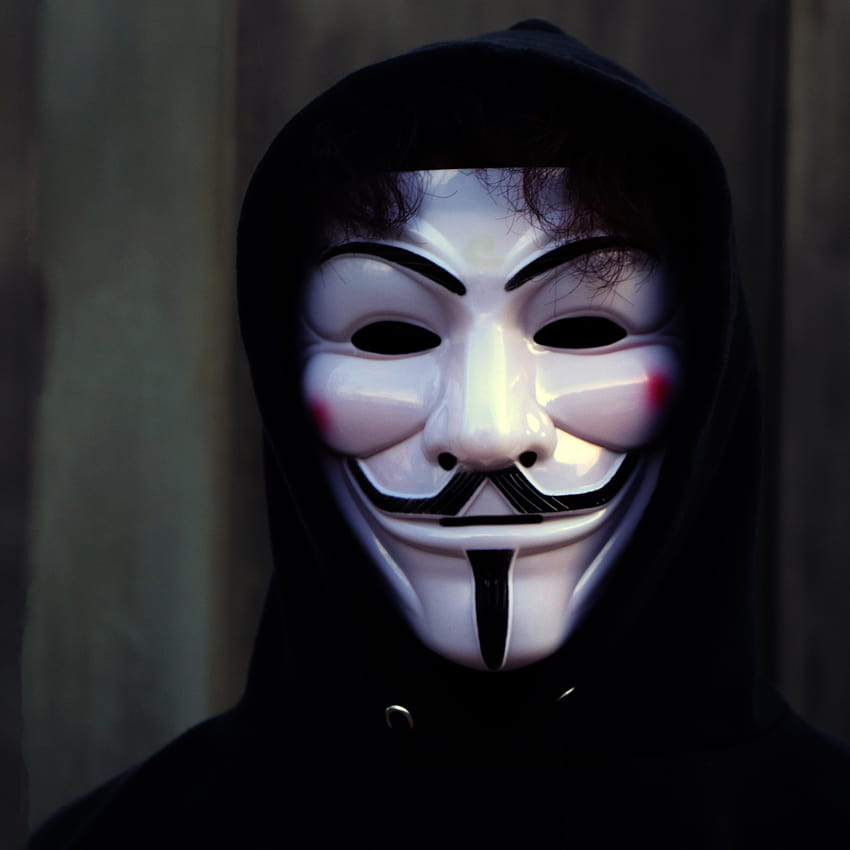 Man in Mask , Anonymous, White masks, Black Hoodie, graphy HD phone wallpaper