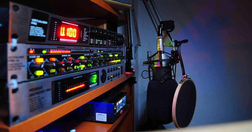 Planos de fundo do estúdio de rádio da estação de rádio ... dica, transmissão papel de parede HD