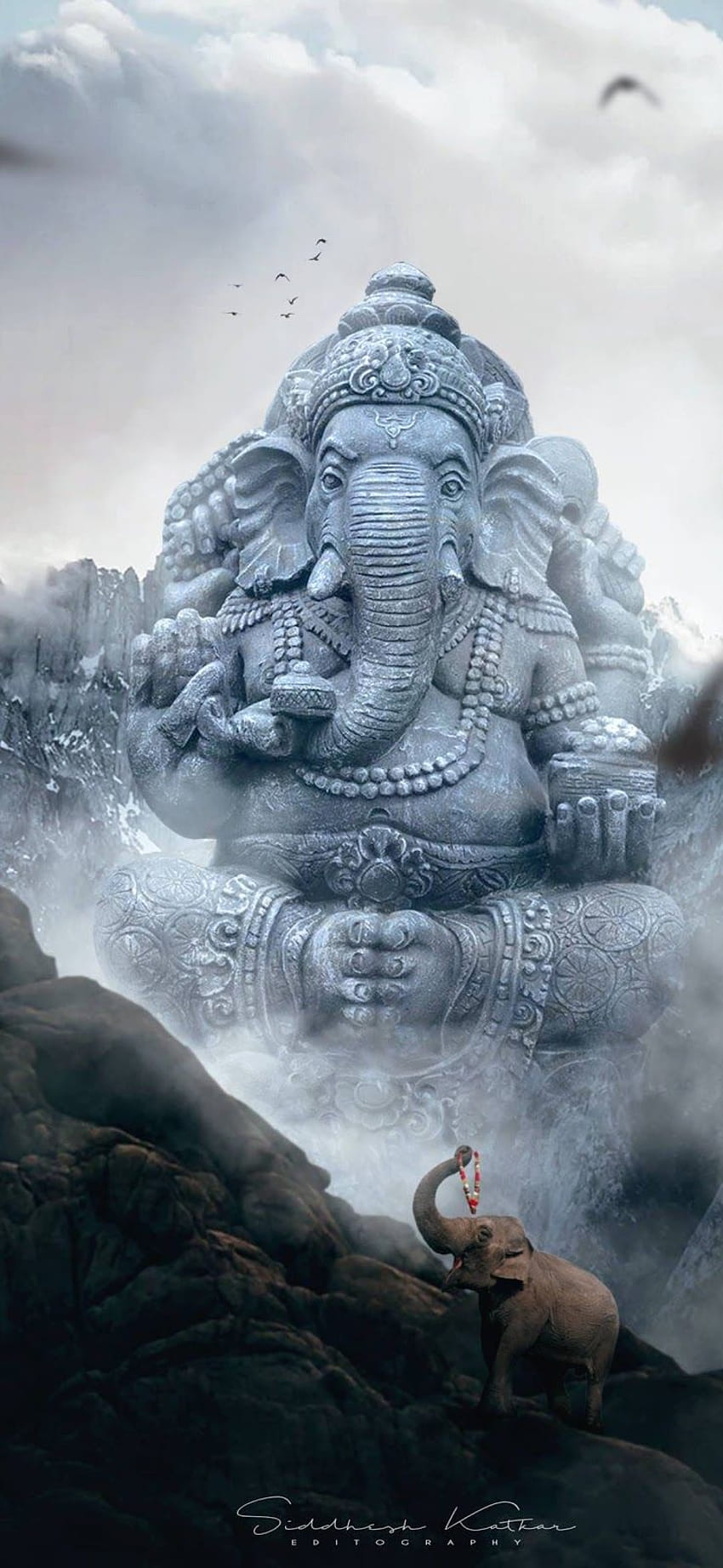 Lord Ganesha Ultra สำหรับพื้นหลังมือถือและพีซี วอลล์เปเปอร์โทรศัพท์ HD