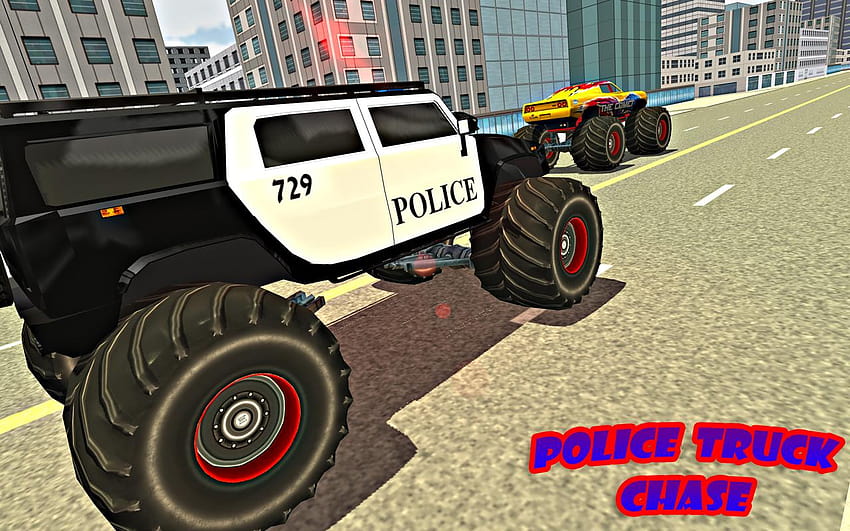 Police Monster Truck Driver : Extreme Thief, police monster trucks HD wallpaper