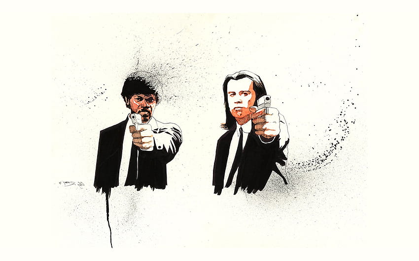 Pulp Fiction, Fan Art, Quentin Tarantino, Filmy, Samuel L. Jackson / i tła mobilne Tapeta HD