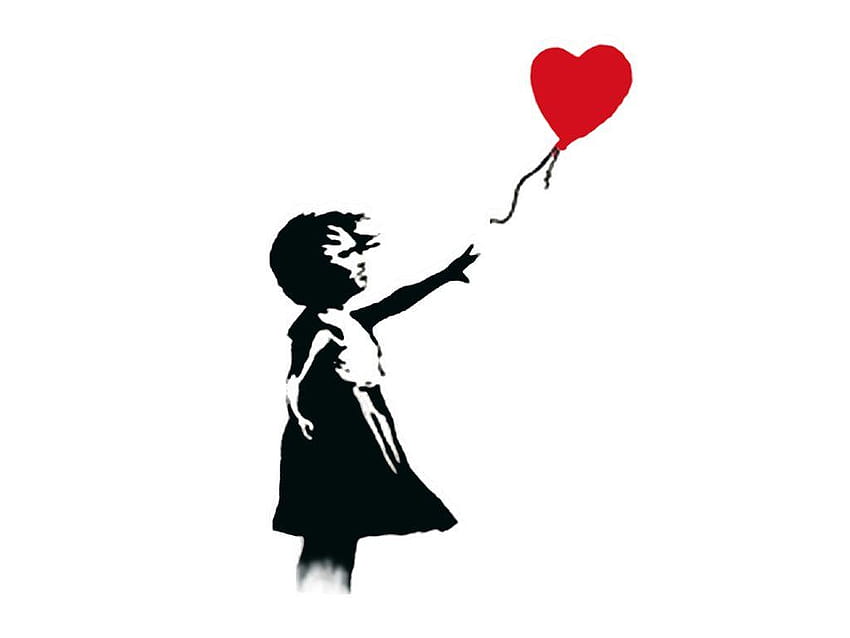 Banksy Dziewczyna z balonem w kształcie serca Banksy Tapeta HD
