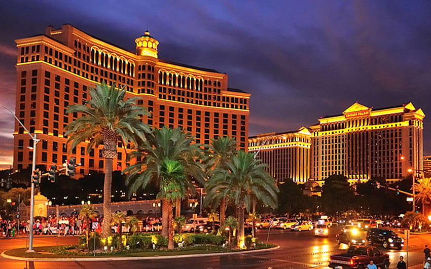 Night In Las Vegas Bellagio Luxury Hotel Casino For Mobile Phones Laptops And PC 1920x1080 : 13 HD wallpaper