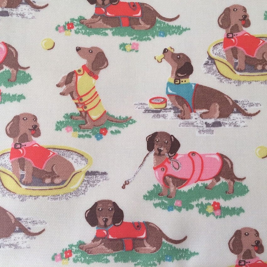 Cath Kidston Sausage Dogs Oilcloth, Dacshund theme, tablecloth PVC HD phone wallpaper