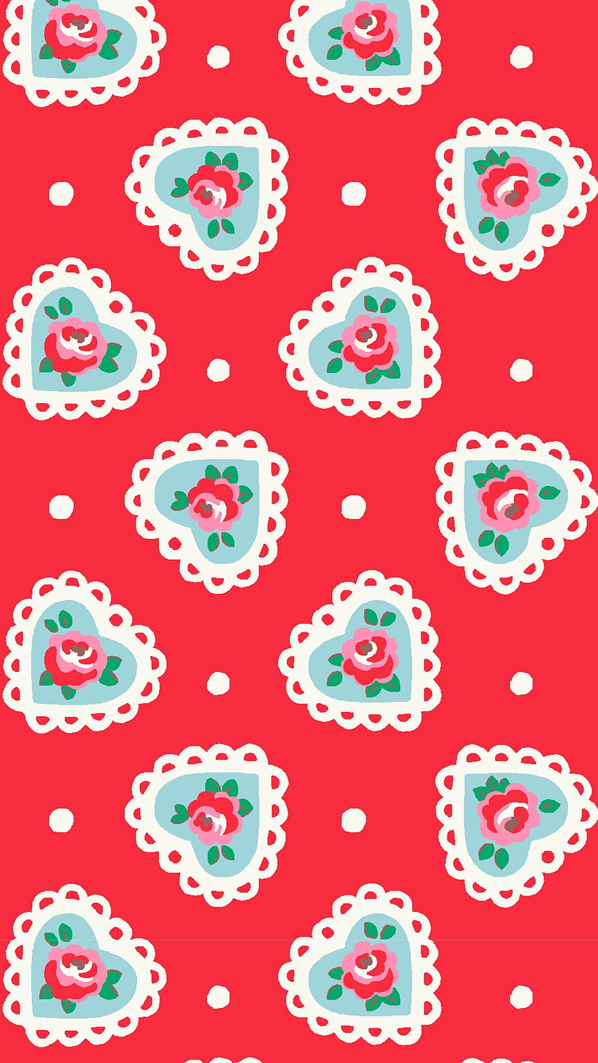 A vintage Cath Kidston print being used for Valentine's Day. The, retro valentines HD phone wallpaper