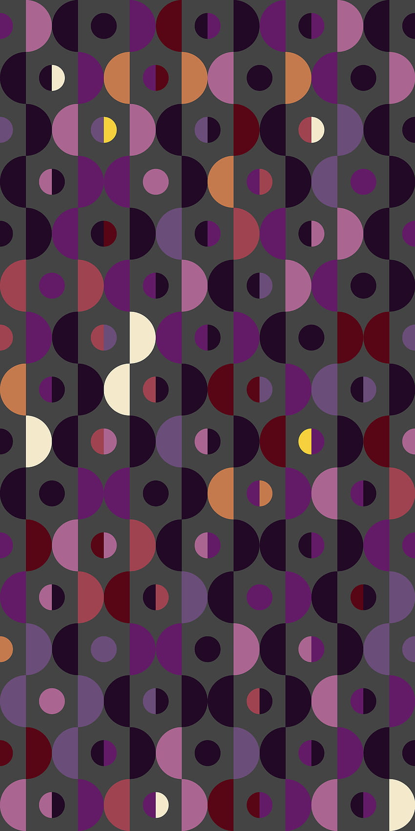 Russfussuk patrón de repetición geométrica circular en gris C3B …, patrón geométrico de círculos coloridos fondo de pantalla del teléfono