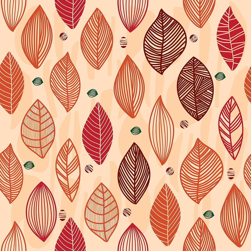 Forest leaves seamless pattern in pastel, warm colors. with natural floral ornaments. Hand drawn graphic modern design. 2138725 Vector Art at Vecteezy, autumn drawn HD phone wallpaper